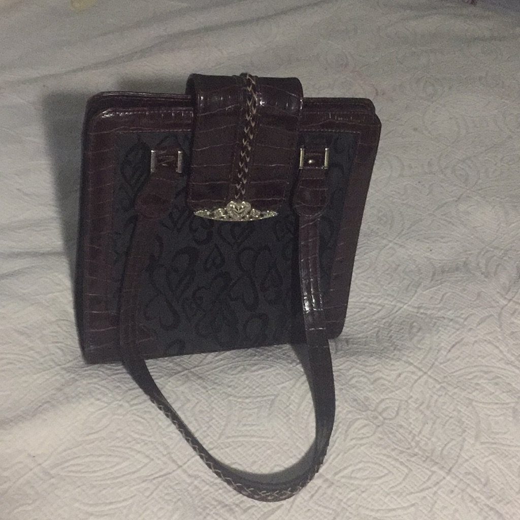 Brown Crocodile Embossed Bag